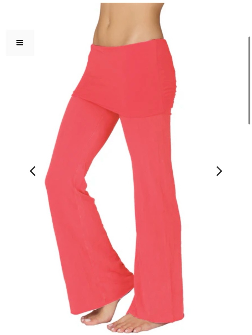 Wide Leg Skirted Yoga Pants in Coral